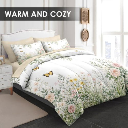 WeCozy Full Size Floral Wildflower Comforter Set - Soft & Cozy Bedding