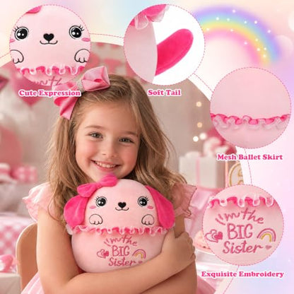 Big Sister Dog Plush Toy - Cute Puppy Stuffed Animal for Girls Birthday