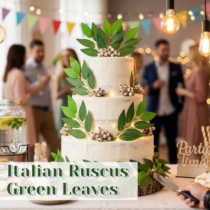 Artificial Italian Ruscus Greenery Stems for Small Arrangements, 30 Pack