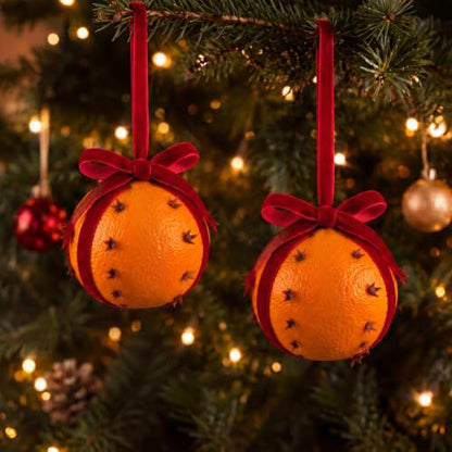 6 Pcs Clove Orange Pomanders for Holiday Decor - Christmas Vase Fillers