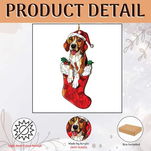 4 Inch Coonhound Acrylic Christmas Ornament Gift for Coonhound Lovers