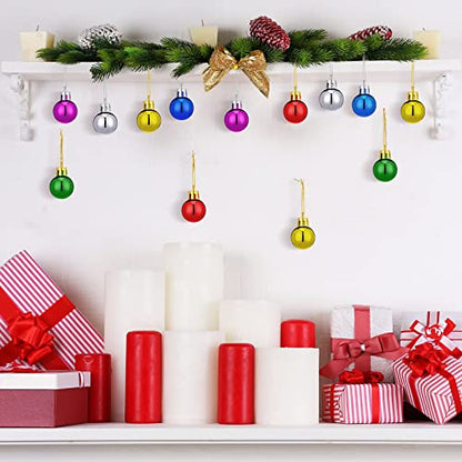 Mini Christmas Ball Ornaments 80 Pack Glitter Smooth Balls - Variation of Smooth Ball