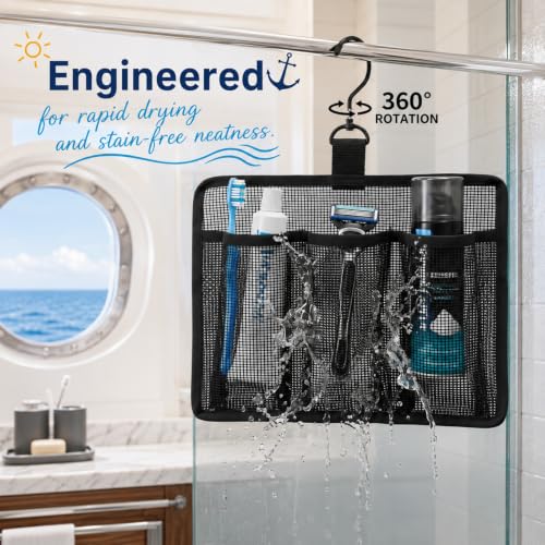 Magnetic Toothbrush Holder for Travel and Cruise with 360° Swivel Hook