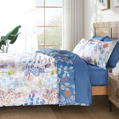 7-Piece King Size Botanical Comforter Set - Microfiber Bed Bedding
