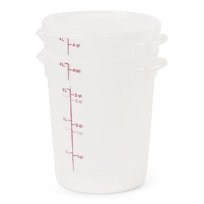 Cambro Food Storage Containers - BPA-Free 4 Quart Buckets with Lids for Dough Proofing & Brining | 2 Pack