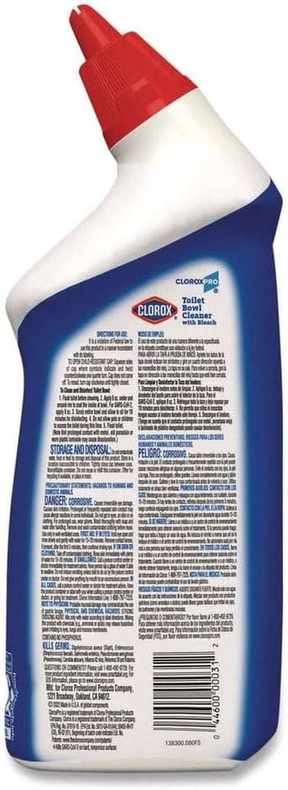 Clorox Toilet Bowl Cleaner - Fresh Scent with Bleach | 24oz Bottle for Powerful Cleaning