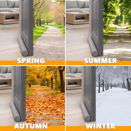 36-Inch Door Draft Stopper with Hook and Loop Straps - Sound Insulation & Energy Saving