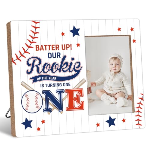 Baseball 1st Birthday Photo Frame - Baby Memory Keepsake, Party Decor