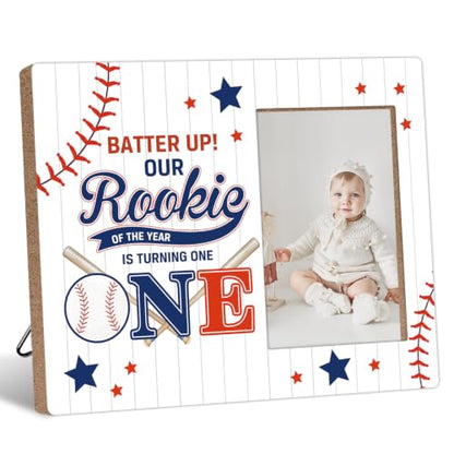 Baseball 1st Birthday Photo Frame - Baby Memory Keepsake, Party Decor