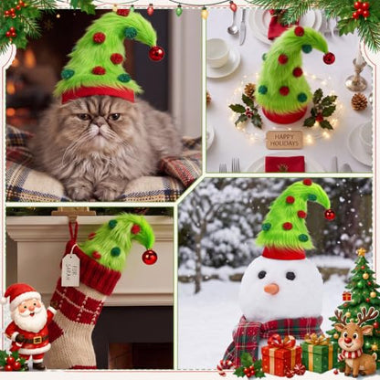 Furry Green Elf Christmas Tree Topper - 9.84 Inch Holiday Decor, Variation: Faux Fur / Green Elf