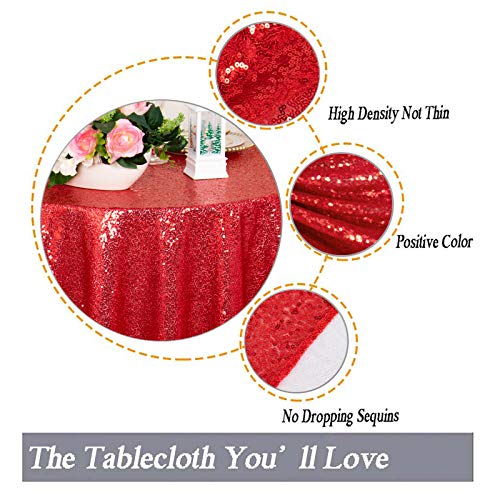 Red Sequin Tablecloth 72x72 Inch Square Pack of 2 Christmas Wedding Party Decor