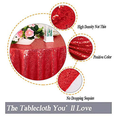 Red Sequin Tablecloth 72x72 Inch Square Pack of 2 Christmas Wedding Party Decor