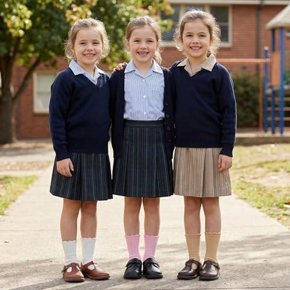 Girls Socks Cotton Ruffle Crew Ankle Socks for School Size 2-14 Years - Mix 6-8 Years