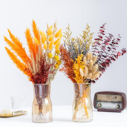 Fall Dried Flowers Set - 12 Natural Preserved Flowers for Decor - Variation: Fall