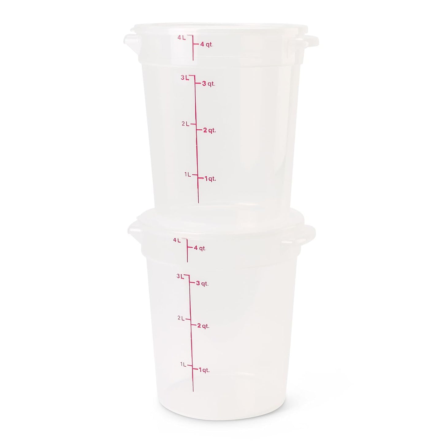 Cambro Food Storage Containers - BPA-Free 4 Quart Buckets with Lids for Dough Proofing & Brining | 2 Pack