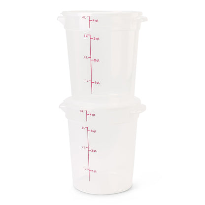 Cambro Food Storage Containers - BPA-Free 4 Quart Buckets with Lids for Dough Proofing & Brining | 2 Pack