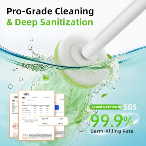 Disposable Toilet Bowl Brush and Holder Set with 36 Refills - Hygienic & Touchless Cleaning