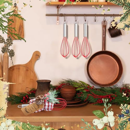 FoldTier 8 Inch Christmas Whisk Baking Set - 12 Pieces with Snowfall Pine & Gift Cards