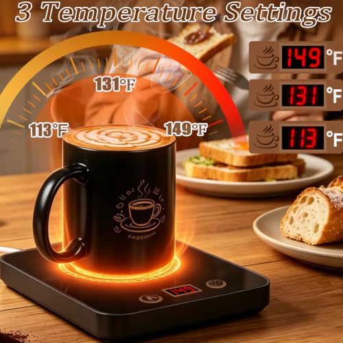 Coffee Mug Warmer for Desk 3 Temperatures & 1-12H Timer - 5.5x6.3 Inch
