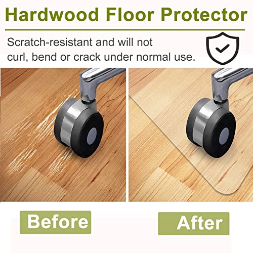 Clear Floor Protector Mat 0.8x1m 2.5x3ft Non-Slip Waterproof Carpet Cover