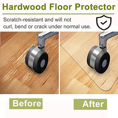 Clear Floor Protector Mat 0.8x1m 2.5x3ft Non-Slip Waterproof Carpet Cover