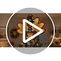 10 Inch LED Thanksgiving Turkey Tree Topper with Pumpkin Design