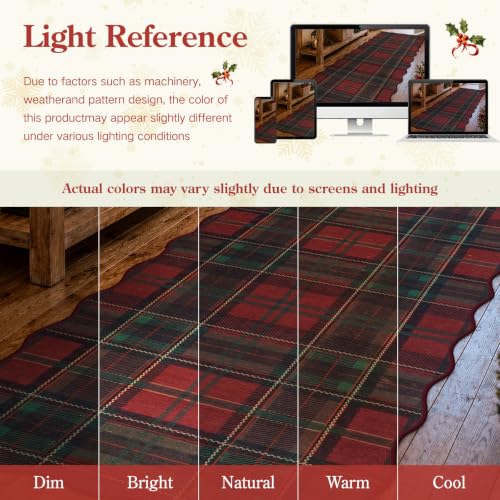 Beeiva Christmas Red Plaid Area Rug 2x3 Entryway Kitchen Decor - Deep Red