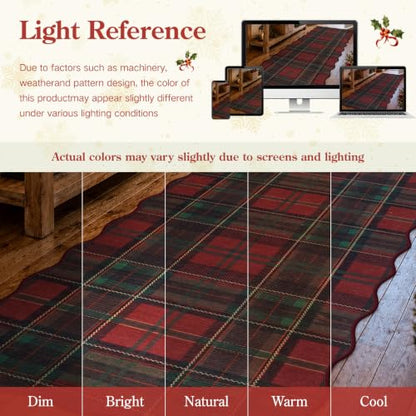 Beeiva Christmas Red Plaid Area Rug 2x3 Entryway Kitchen Decor - Deep Red