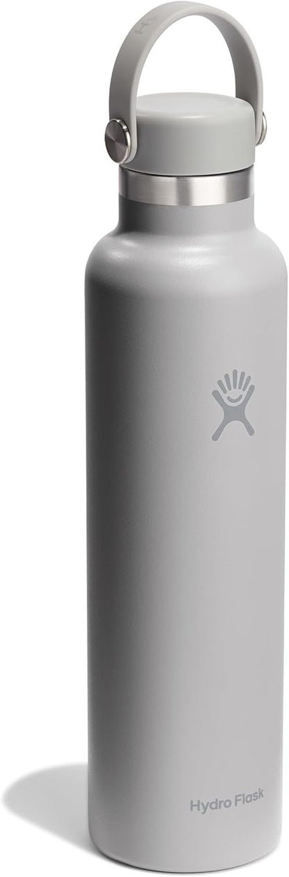 Hydro Flask Water Bottle - Insulated Stainless Steel - Leakproof Design in 24 Oz Birch Gray