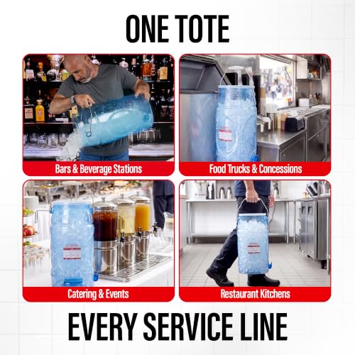 6 Gallon Commercial Ice Tote with Lid and Handle - Food-Grade Plastic