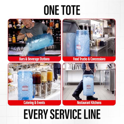 6 Gallon Commercial Ice Tote with Lid and Handle - Food-Grade Plastic