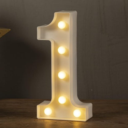 HXWEIYE Marquee Light Up Numbers - 8.5 Inch Decorative Sign | Battery Powered Warm White for Parties & Christmas Decor