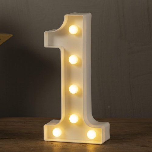 HXWEIYE Marquee Light Up Numbers - 8.5 Inch Decorative Sign | Battery Powered Warm White for Parties & Christmas Decor