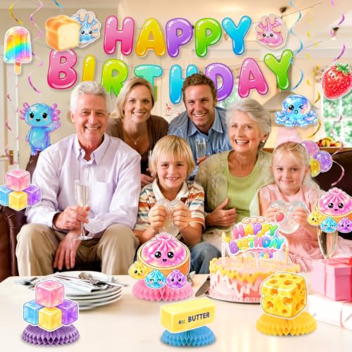 Colorful Paper Birthday Decorations with Dumpling & Dimsum Theme - Party Supplies