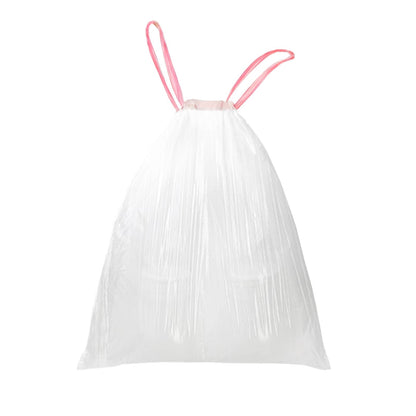 WAIKAS 13 Gallon Trash Bags Drawstring, Pack of 28 Garbage Bags for Kitchen and Home Use, 63x70cm Size, 12g/pcs, Unscented, White