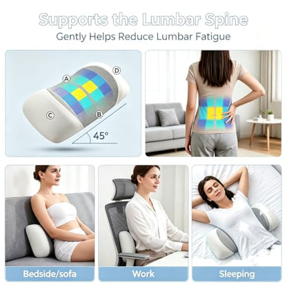 Eryuk Pink Memory Foam Lumbar Support Pillow for Bed - Ergonomic Contour