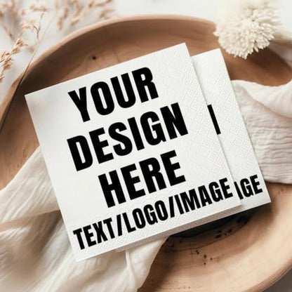 Personalized Cocktail Napkins with Logo Custom Logo Text Photo Party Supplies