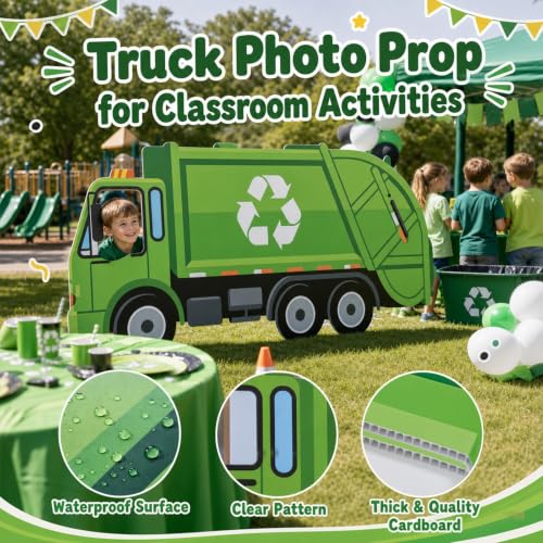Garbage Truck Cardboard Cutout for Birthday & Events - 5.3Ft Decor