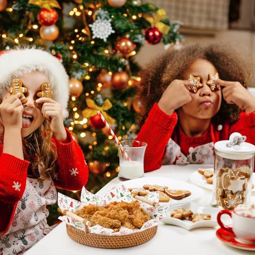 Christmas Wax Paper Sheets - Food-Grade, 10x10 Inches with Christmas Tree Pattern, 100 Sheets