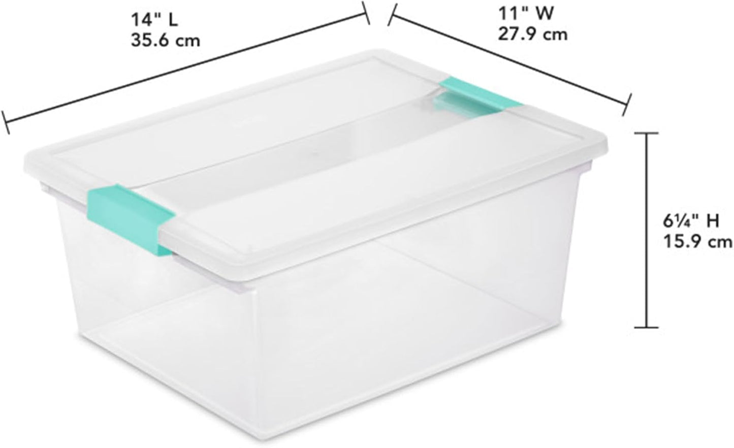 Sterilite 12-Pack Clip Box | Stackable Clear Plastic Storage Bins with Latching Lids - Ideal for Arts, Crafts, and Office Organization