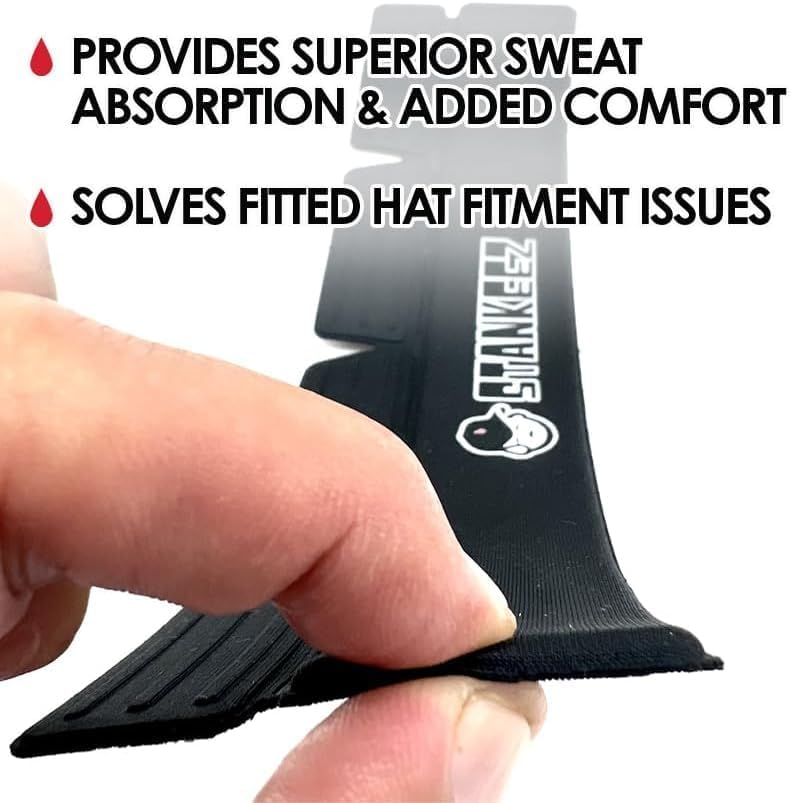 Stankeez Hat Liners - Reusable Sweat Shield for Hats - Hand Washable & Non-Adhesive - Unisex Black