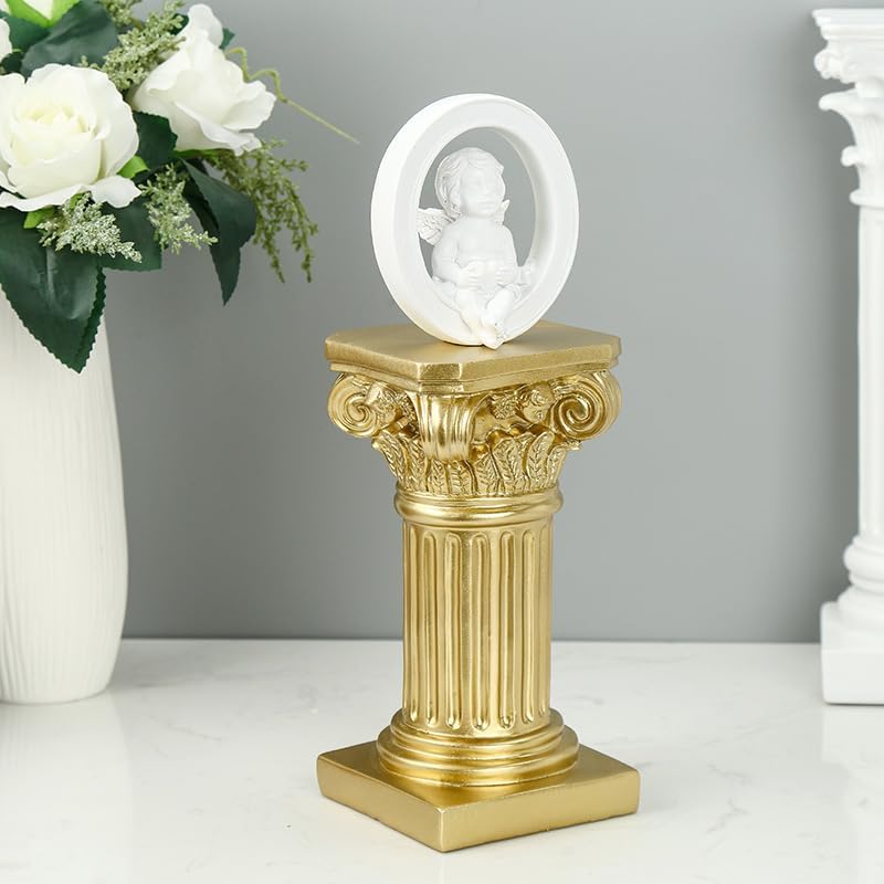 Regine Switzerland Mini Roman Pillar Greek Columns - Classic Resin Statues for Home & Garden Decor