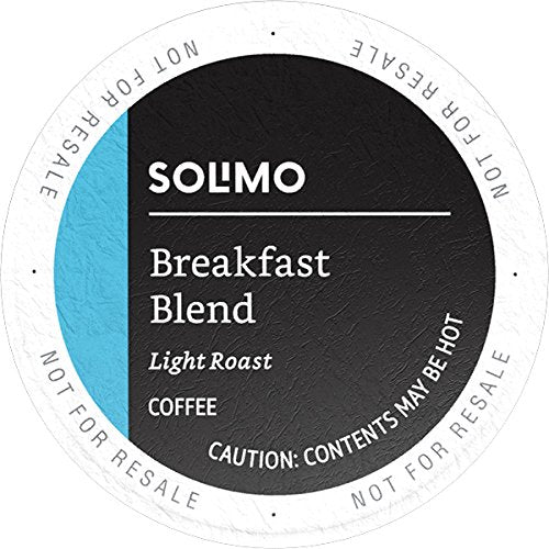 Amazon Brand - Solimo Decaf Light Roast Coffee Pods, Breakfast Blend, Compatible with 2.0 K-Cup Brewers, 24 Count