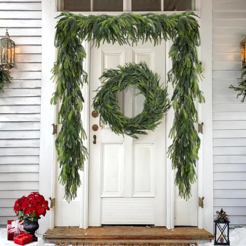 6Ft Faux Norfolk Pine Garland - Realistic Holiday Decor, Indoor & Outdoor