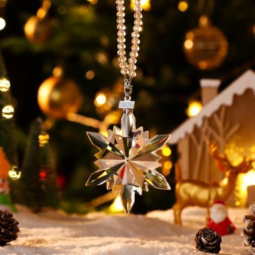 Crystal Snowflake Ornaments Christmas Decor - Chic Style, Pack of 4