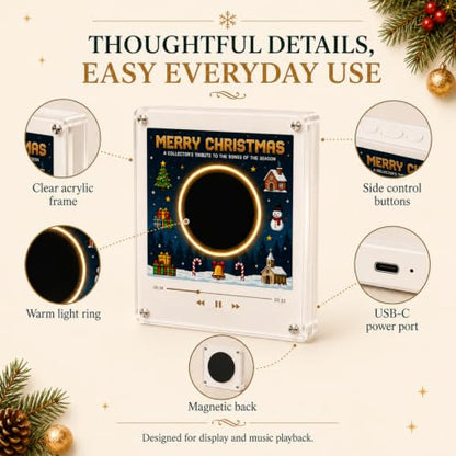 Magnetic Christmas Music Box Player with Interchangeable Discs - Holiday Decor