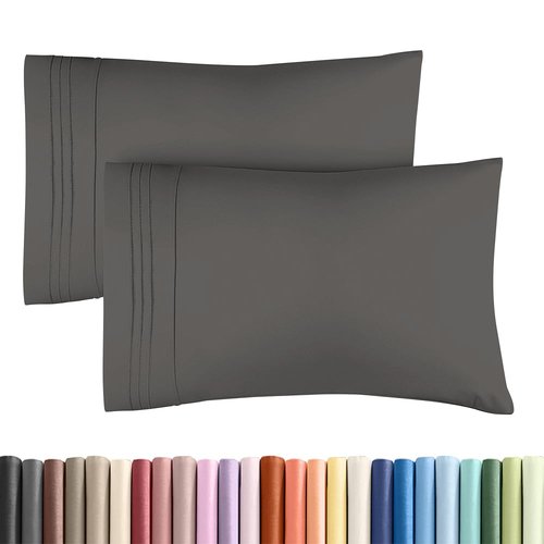 King Standard Pillow Cases Set of 2 - Ultra-Soft Hotel Quality Pillowcase Covers - Comfy, Cozy & Fade Free - Wrinkle Resistant - Machine Washable Pillow Protectors - 2 Piece Set - Charcoal