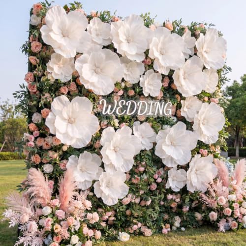 White 96 Pcs Giant Paper Flower Set - Large Artificial Flower Decorations