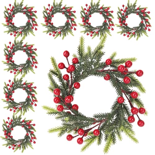 Artificial Christmas Wreath 9 Inch Faux Green Door Decor DIY Holiday Decoration
