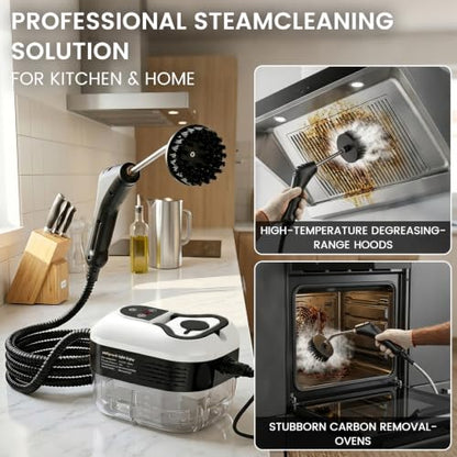 2500W Handheld Steam Cleaner for Home Car Grout - High-Temp Steamer Kit